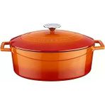 Lava Metal Oval Döküm Tencere, 29 cm, Turuncu