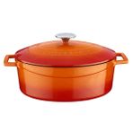 Lava Metal Oval Döküm Tencere, 29 cm, Turuncu