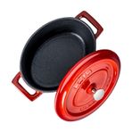 Lava Metal Oval Mini Tencere, Kırmızı