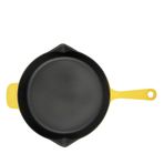 Lava Metal Saplı 28 cm Parlak Siyah Taban Mat Sarı Döküm Izgara Tava