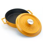Lava Metal Spring Serisi Sarı Döküm 24 cm Mat Emaye Çok Amaçlı Tencere
