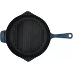Lava Serisi - Döküm Izgara Tavası, Yuvarlak, 28 Cm, Yekpare Saplı, Emaye, Majolik Gri