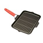 Lava Silikon Tel Saplı Ölçü 21x30 cm Kırmızı Döküm Dikdörtgen Sığ Izgara Tavası