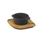 Lava Sufle / Sos Kabı Ve Ahşap Altlığı Çap(Ø)8Cm Yuvarlak