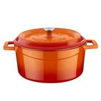 Lava Trendy 24 cm Turuncu Yuvarlak Döküm Derin Tencere