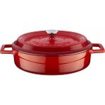 Lava Trendy Kapak 24 cm Kırmızı Döküm Çok Amaçlı Yayvan Tencere