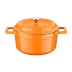 Lava Trendy Kapak Mat Kırmızı 24 cm Döküm Demir Spring Yuvarlak Tencere
