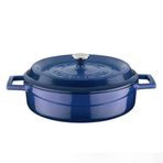 Lava Trendy Mavi Yayvan 24 cm Döküm Tencere