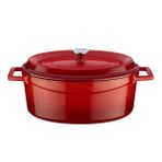 Lava Trendy Serisi 21x27 cm Kırmızı Döküm Oval Tencere