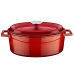 Lava Trendy Serisi 25x31 cm Kırmızı Döküm Oval Tencere