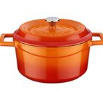 Lava Trendy Yuvarlak 20 cm Turuncu Demir Döküm Derin Tencere
