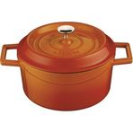 Lava Turuncu Metal Döküm Yuvarlak 20 cm Tencere