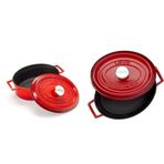 Lava Vals Kırmızı 27 cm 4 Parça Oval Tencere Seti