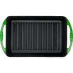 Lava Yeşil Dikdörtgen Metal Kulplu Izgara Döküm 22x32 cm Tava