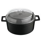 Lava Yuvarlak Tencere -Çap(Ø)20 Cm. Siyah