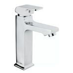 Lavabo Bataryası Kare Lavabo Musluğu Frezya Lavabo Armatür Silver Gümüş Renk