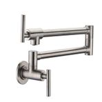 Lavabo Musluğu Altın Pirinç Tencere Doldurma Musluğu Mutfak Tek Soğuk Delik Döndür Katlanır Musluk Krom Duvara Monte Banyo İçin(Brushed Nickel B)