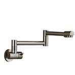 Lavabo Musluğu Altın Pirinç Tencere Doldurma Musluğu Mutfak Tek Soğuk Delik Döndür Katlanır Musluk Krom Duvara Monte Banyo İçin(Brushed Nickel C)