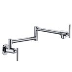 Lavabo Musluğu Altın Pirinç Tencere Doldurma Musluğu Mutfak Tek Soğuk Delik Döndür Katlanır Musluk Krom Duvara Monte Banyo İçin(C B)