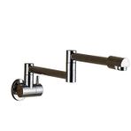 Lavabo Musluğu Altın Pirinç Tencere Doldurma Musluğu Mutfak Tek Soğuk Delik Döndür Katlanır Musluk Krom Duvara Monte Banyo İçin(Chrome C)