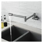 Lavabo Musluğu Katlanır Tek Mutfak Tencere Dolum Makinesi Soğuk Su Duvara Monte Musluk Pirinç Musluklar Krom Fırçalanmış Nikel Yağ Ovulmuş Banyo İçin(Brushed Nickel a)