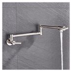 Lavabo Musluğu Katlanır Tek Mutfak Tencere Dolum Makinesi Soğuk Su Duvara Monte Musluk Pirinç Musluklar Krom Fırçalanmış Nikel Yağ Ovulmuş Banyo İçin(Brushed Nickel B)
