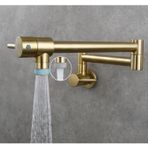 Lavabo Musluğu, Krom Nikel Siyah Altın Pirinç Tencere Duvara Monte Mutfak Tek Soğutma, Delik Döner Katlanır Musluk Mutfak, Banyo(Brushed Gold Type B)