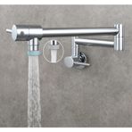 Lavabo Musluğu, Krom Nikel Siyah Altın Pirinç Tencere Duvara Monte Mutfak Tek Soğutma, Delik Döner Katlanır Musluk Mutfak, Banyo(Chrome Type B)