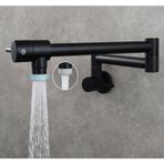 Lavabo Musluğu, Krom Nikel Siyah Altın Pirinç Tencere Duvara Monte Mutfak Tek Soğutma, Delik Döner Katlanır Musluk Mutfak, Banyo(Matte Black Type B)