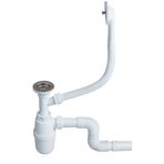 Lavabo Sifonu, 304 Paslanmaz Çelik, Yandan Taşmalı, Körüklü, Esnek Bağlantılı, Koku Önleyici