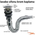 Lavabo Sifonu Körüklü Plastik Lüks Model Krom Lavabo Gider