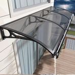 Lavabo, Tente Dış Mekan Güneş Perdesi, Kapı Penceresi, Su Drenajı ve Metal Braketli, Giriş için UV/Su/Kar Koruması, Veranda ve Veranda, Gri, 50 x 160 cm