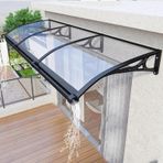 Lavabo Tentesi, Su Drenajlı ve Metal Braketli Kapı/Pencere Dış Güneşlik Perdesi, UV / Yağmur/Kar Koruması Giriş Kapısı ve Teras, Şeffaf, 100 x 160 cm