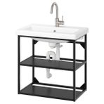 Lavabo ünitesi, beyaz-antrasit, 64x43x65 cm, GLYPEN batarya