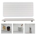 Lavabo Vanity Tepsileri, 2 Paket, 8x4 inç, Su Emici Taş Tepsi, Diatomit Taş Mutfak Tezgahı Caddy Tabağı, Bitki için Su Emici Mat Organizatör, Kozmetik Şişe, Sabunluk, Sünger Tutucu