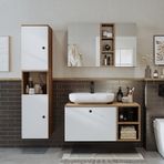 "lavabolu" Mdf 95 Cm Çekmeceli Lotus Oval Lavabolu Banyo Dolabı Atlantik Çam - Beyaz