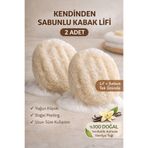Lavandula 2 ADET- Kendinden Sabunlu Kabak Lifi | Premium Yağlı Lifli Sabun | Peeling Etkili Kese | Vanilya Kaşmir