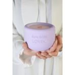 Lavanta Kokulu Mor Beton Mumluk ve Soywax Mum, Dekoratif ve Hoş Kokulu - Amber - Seçenek 1