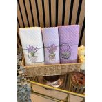 Lavanta Nakışlı 3Lü Piknik Havlu Takımı 40X60 Cm
