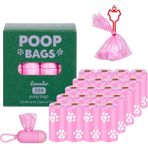 Lavantalı Köpek Dışkı Poşeti – 300 Adet / 20 Rulo, Ekstra Kalın & Dayanıklı, Sızdırmaz, Çevre Dostu (Pembe)