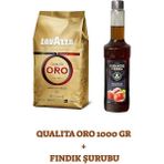 Lavazza Qualità Oro Kahve Çekirdeği 1000 gr ve Grande Terra Fındık Şurubu 750 ml Seti - 1 kg