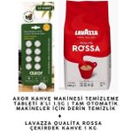 Lavazza Qualità Rossa Çekirdek Kahve 1 kg + Axor Kahve Makinesi Temizleme Tableti Seti