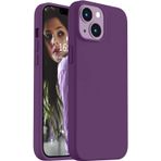 Lavderuar iPhone 14 Plus / 15 Plus ile Uyumlu İçi Kadife Lansman Silikon Kılıf – Kamera Korumalı, Darbe Emici, Premium Yumuşak Kapak Derin mor