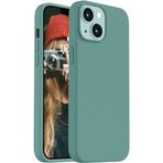 Lavderuar iPhone 14 Plus / 15 Plus ile Uyumlu İçi Kadife Lansman Silikon Kılıf – Kamera Korumalı, Darbe Emici, Premium Yumuşak Kapak Haki
