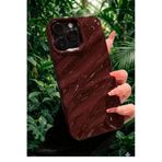 Lavderuar iPhone 14 Pro İle Uyumlu 3D Dalga Efektli Glossy Finish Premium Koruma Kılıfı - Deep Plum