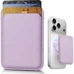 Lavderuar MagSafe Uyumlu Deri Kartlık Cüzdan - iPhone 17/16/15/14/13/12 Serisi Pro Max, Plus ve Pro için Güçlü Manyetik Telefon Arkası Kart Tutucu (Lila, Klasik)