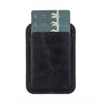 Lavderuar MagSafe Uyumlu Deri Kartlık Cüzdan - iPhone 17/16/15/14/13/12 Serisi Pro Max, Plus ve Pro için Güçlü Manyetik Telefon Arkası Kart Tutucu (Siyah, Nostalji)