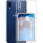 Lavderuar Samsung A10S İle Uyumlu Yüksek Kalite Özel Kartlıklı Şeffaf Telefon Kılıfı – Arka Cepli Cüzdanlı Silikon Koruyucu Kapak, Darbe Emici Esnek TPU, Günlük Kullanıma Uygun SZR03