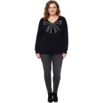 Lavella Kadın V Yaka Inci Modelli Sakallı Triko Kazak BGL-ST05078 - Siyah - M - L