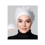 LAVENDER Dikişsiz Silikonlu Kaymaz Fırfırlı Bone Beyaz